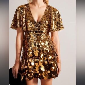Ted Baker Gold Sequin Dress